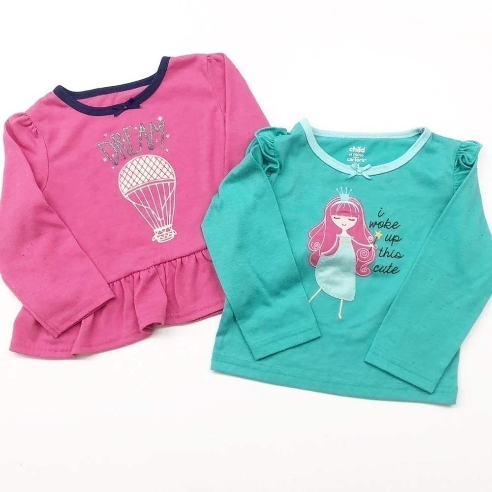 Carter's set of baby girl pajama tops